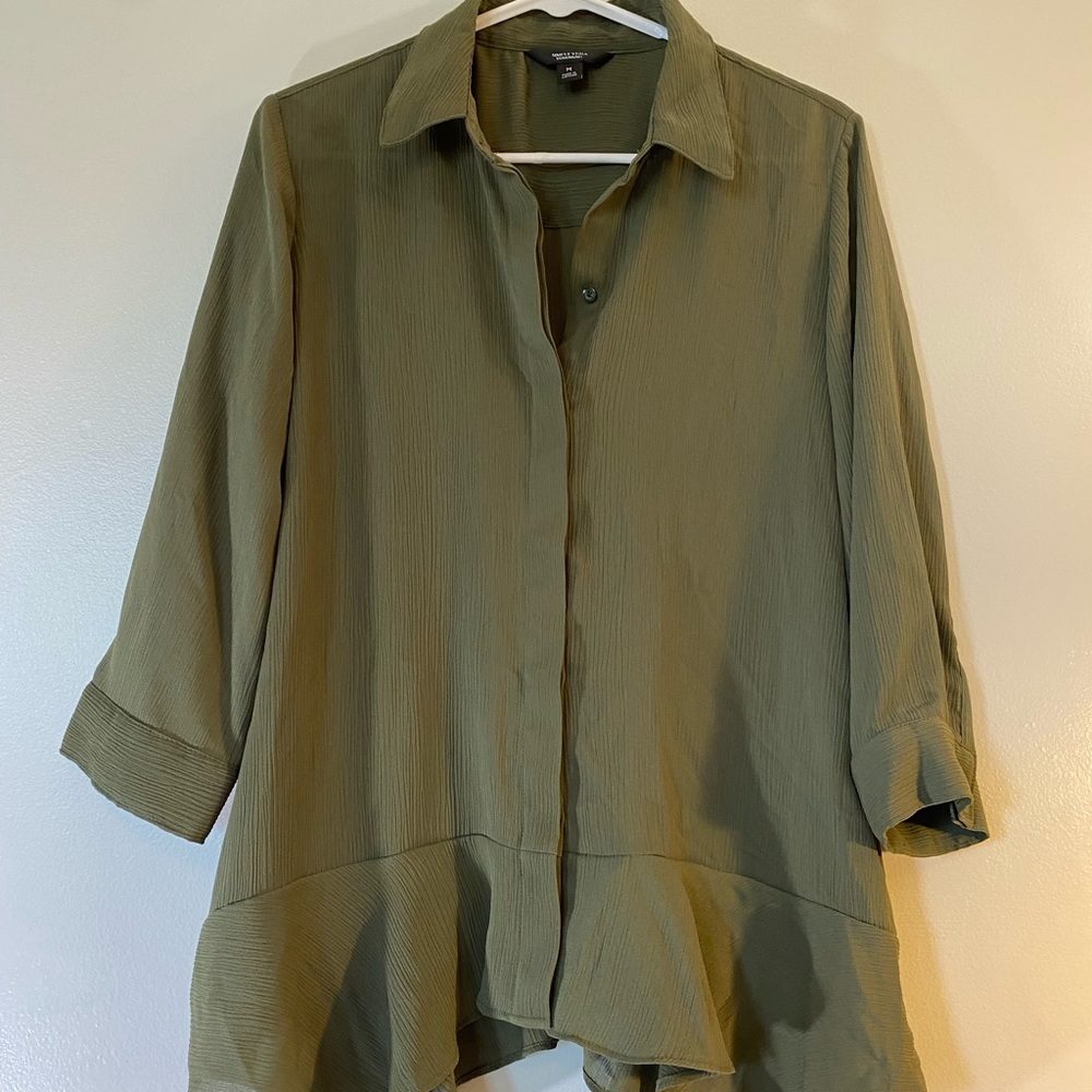 Simply Vera Vera Wang hunter green blouse